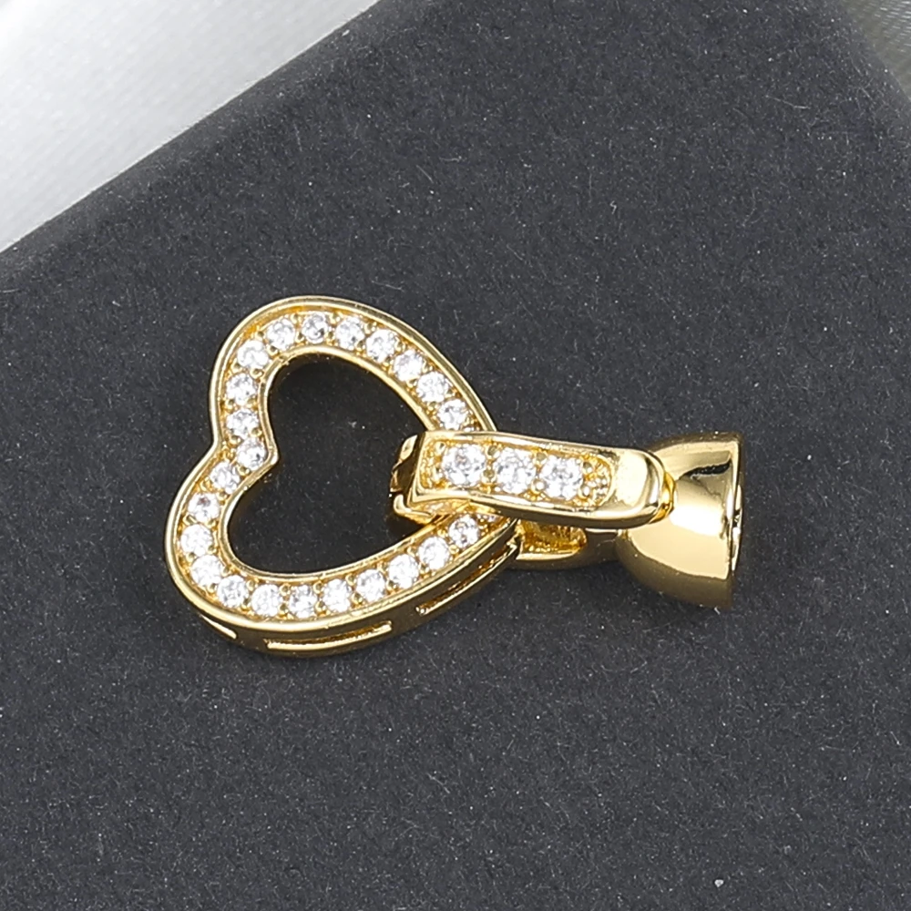 Juya DIY 18K Gold Plated Creative Closure Fasteners Lock Clasps Accessories For Needlework Beads Pearls Jewelry Making Material