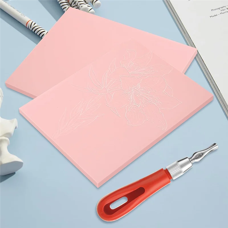 

AUAU-14PCS Rubber Stamp Carving Kit With Linoleum Block Carving Tools For Printmaking,Stamp Making Kit Block Printing Kit