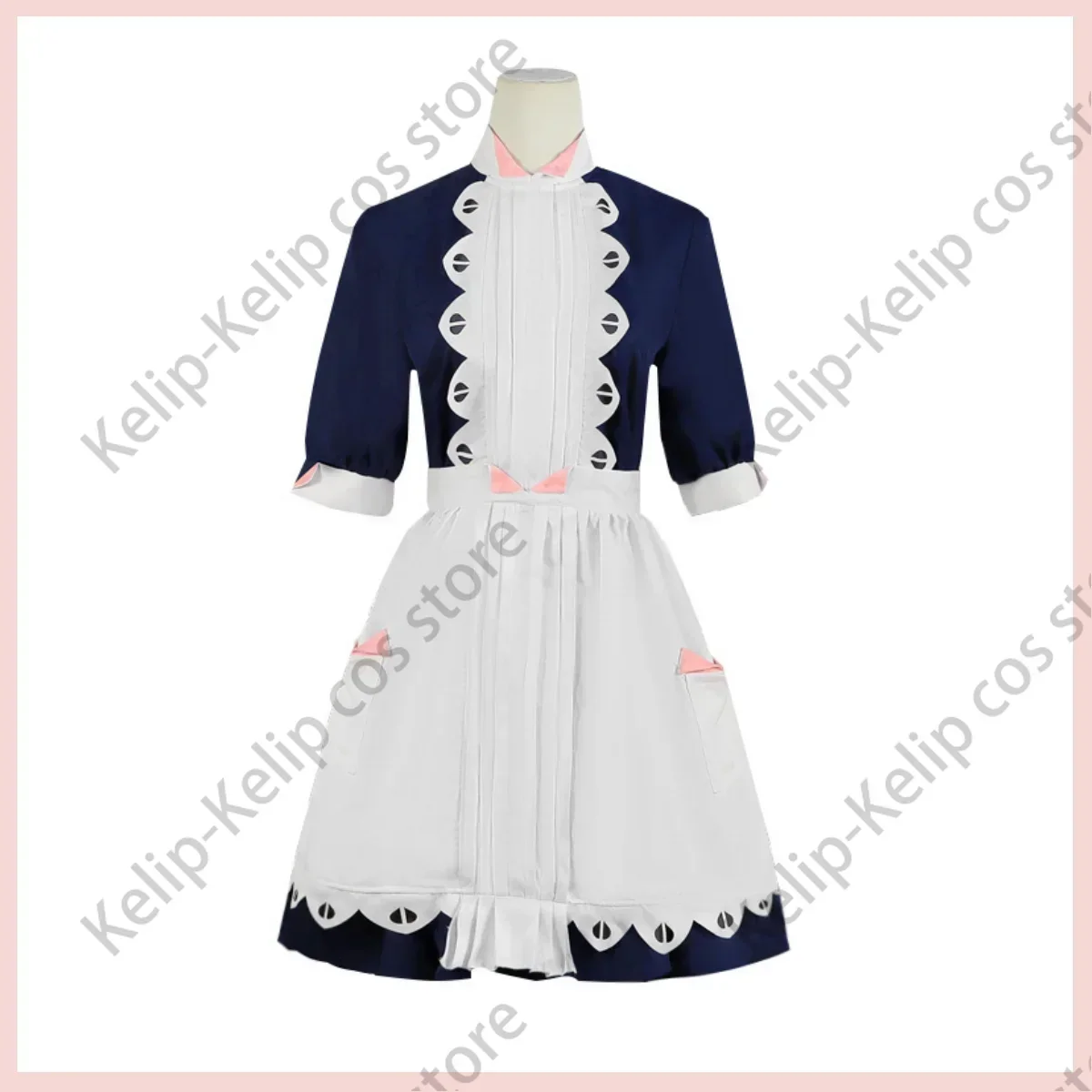 Casa de Sombras Anime Felix Cosplay para mulheres, peruca azul, saia branca, vestido Lolita princesa, lindo kawaii, terno de festa de aniversário