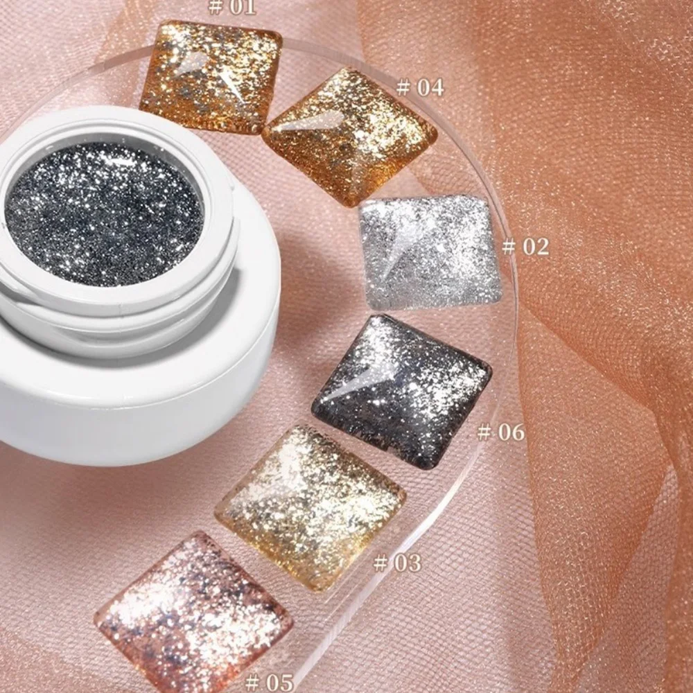 Esmalte de uñas metálico con espejo, delineador de Gel con purpurina reflectante, capa superior, líquidos brillantes, decoración artística de uñas, 1 ud.