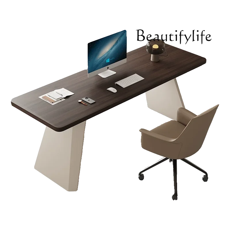 Desk Minimalist Retro Style Study Italian Modern Master Design Desk High-Grade Solid Wood Writing Computer Desk