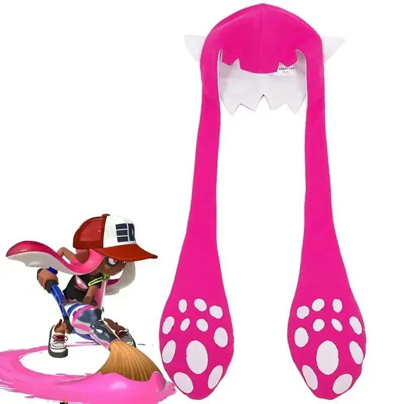 Splatoon 3 Style Squid Cute Hat Wig Cosplay Props Halloween Hat Surrounding the Game Jet Warrior Related Accessories