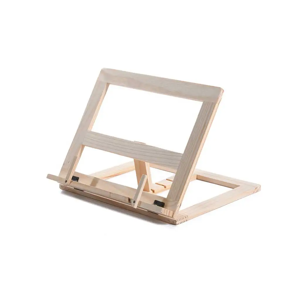 Support de lecture de livre pour ordinateur portable, support pour ordinateur portable, support pliable en bois, chambre à coucher, école, bureau