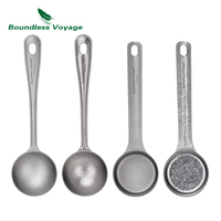 Boundless Voyage Titanium Coffee Spoon Ground Coffee and Beans Measuring Spoon 1 Packed Ice-cream Dessert Tea Sugar Spoon