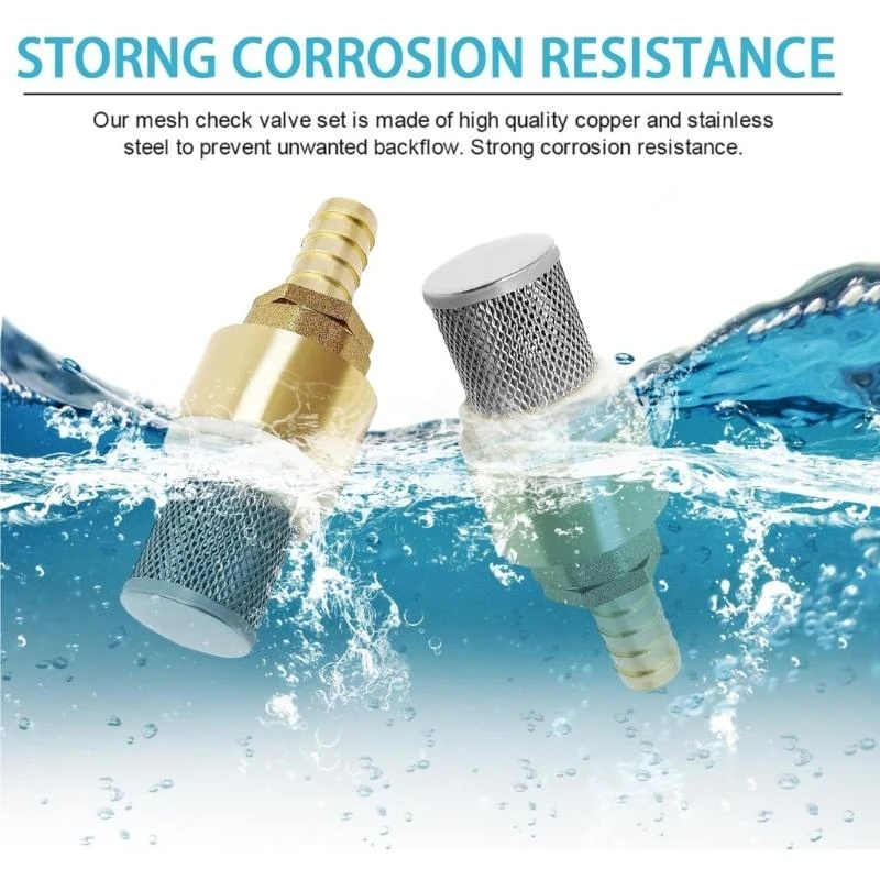 Check Valves for Suction Hose Screw Thread 1/2Inch Brass Foot Valves with Hose Connection for Handle Pump, Garden Pump
