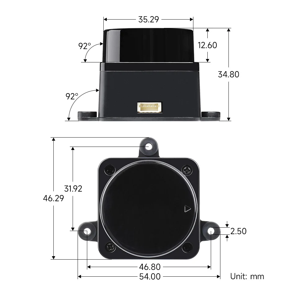 D500 LiDAR Kit, D500 Developer Kit, DTOF laserbereiksensor, 360 °   Omnidirectionele Lidar, variërende afstand 12 m, levenslang 10000 uur