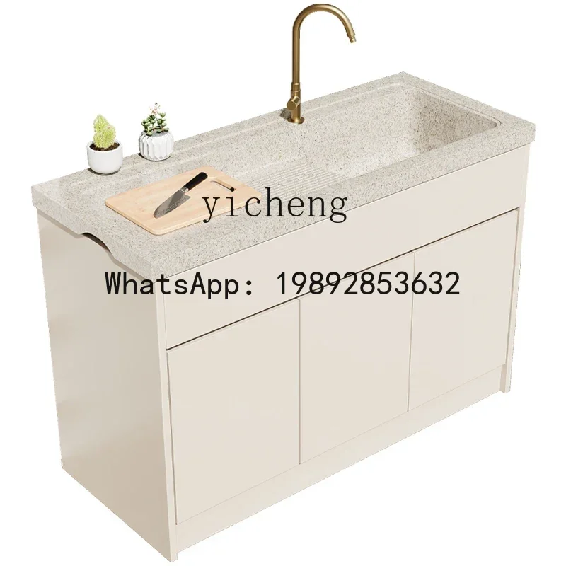 

X2 Outdoor Courtyard Marble Balcony Laundry Cabinet Outdoor Pool Integrated Aluminum Cabinet Hand and Vegetable Basin