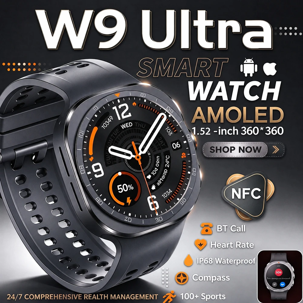 New 400mAh Battery Smart Watch W9 Versatile Men Bluetooth Call Compass SOS Multi Sport Modes Fitness Activity Tracker Smartwatch