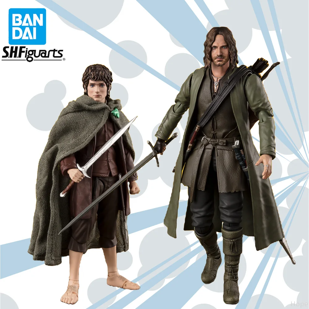 

Officially Licensed BANDAI SHFiguarts Frodo Bagins Gollum Aragorn Figure Anime Action Model The Lord of the Rings FigureToy