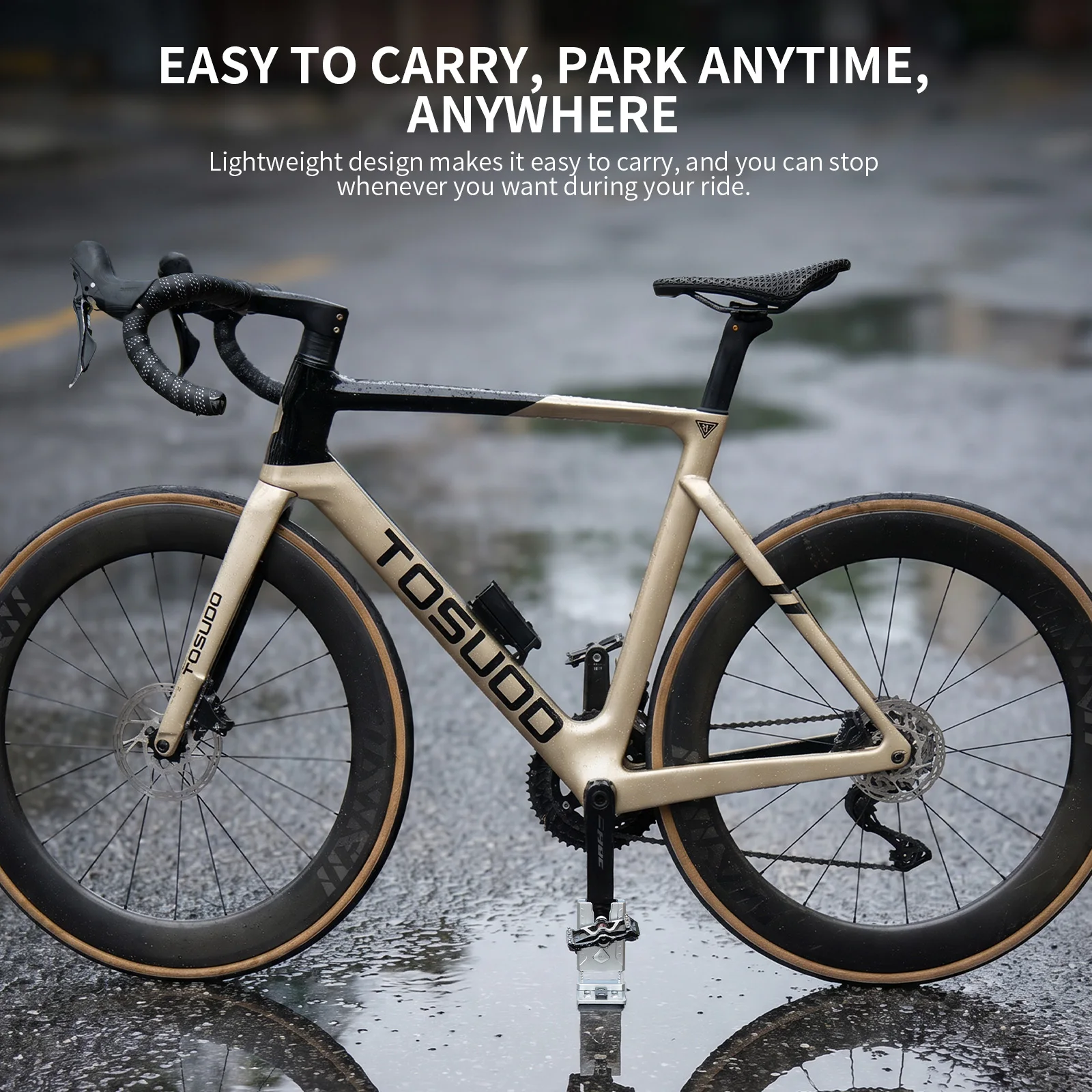 TOSUOD Bicycle Kickstand Adjustable Portable Parking Stand Foldable Support MTB Road Bike Cycling Convenient Bracket Tool