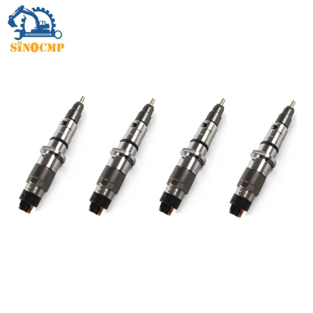 4Pcs Common Rail Injector 6754-11-3011 6754-11-3010 for Komatsu PC200-8 Excavator with 3 Months Warranty 0445120059
