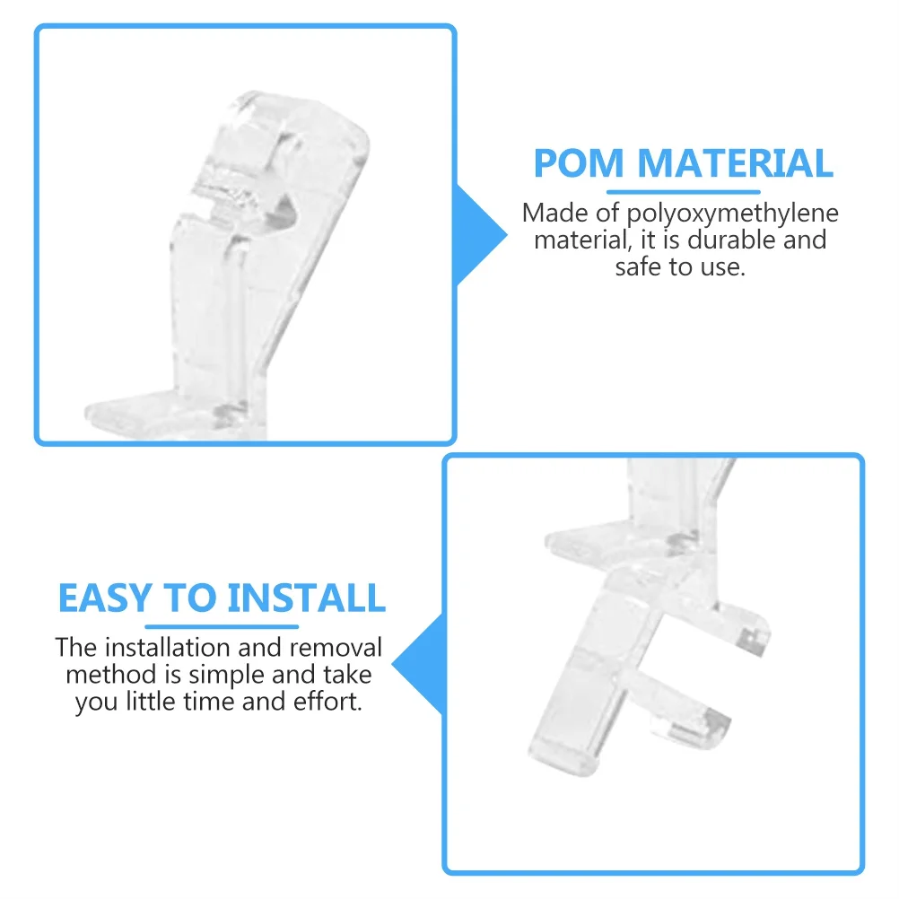 20 piezas Clips ciegos de plástico, abrazaderas para cenefa, fácil instalación para el hogar, oficina, hoteles, muebles, restaurantes, Clips para cenefa