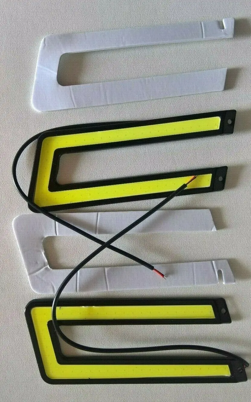 

2pcs Car U Shaped Light LED Daytime Running Light General Purpose High Brightness Decorative Car Light Replaceable Car Accessory