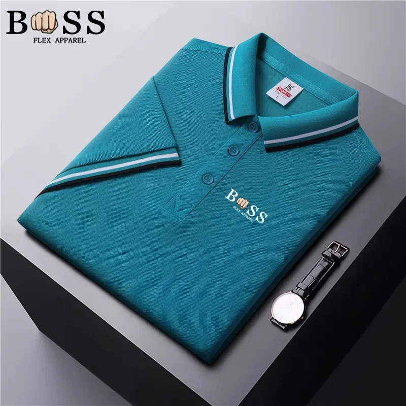 Men\'s Casual Short-Sleeved Top Summer Polo Shirt Office Fashion Stand Collar T-Shirt New Men\'s Breathable T Shirt Men\'s Clothing