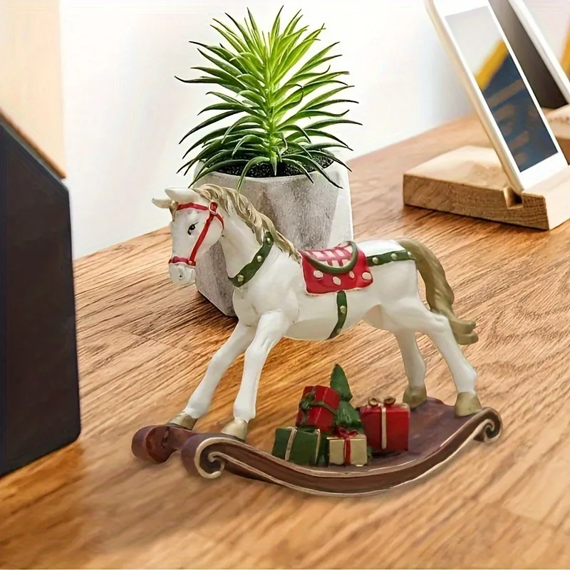 

2026 New Christmas Tree Accessories Red Resin Retro Painted Trojan Horse Small Pendant Trojan Horse Series Exquisite Ornaments