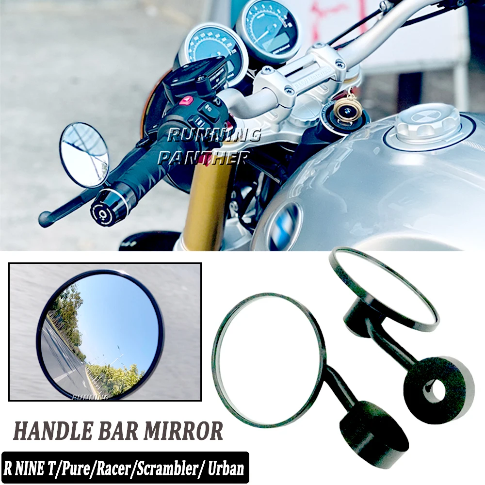 

NEW Motorcycle CNC Handlebar Handle Bar Rearview Side Mirrors Bar End Mirror For BMW Rninet R9T R NINE T NineT Pure Urban Racer