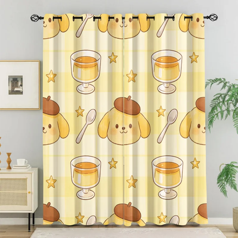 

2Pcs Sanrio Characters Cartoon Curtains, Cute Blackout Window Drapes for Kids Girls Bedroom Living Room Home Decor