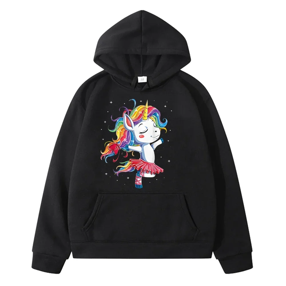 

Unicorn Pattern Printed Men Hoodies Cartoon Trendy Daily Creative Fashion Male Sweatshirts Autumn Winter Comfortable Pullover