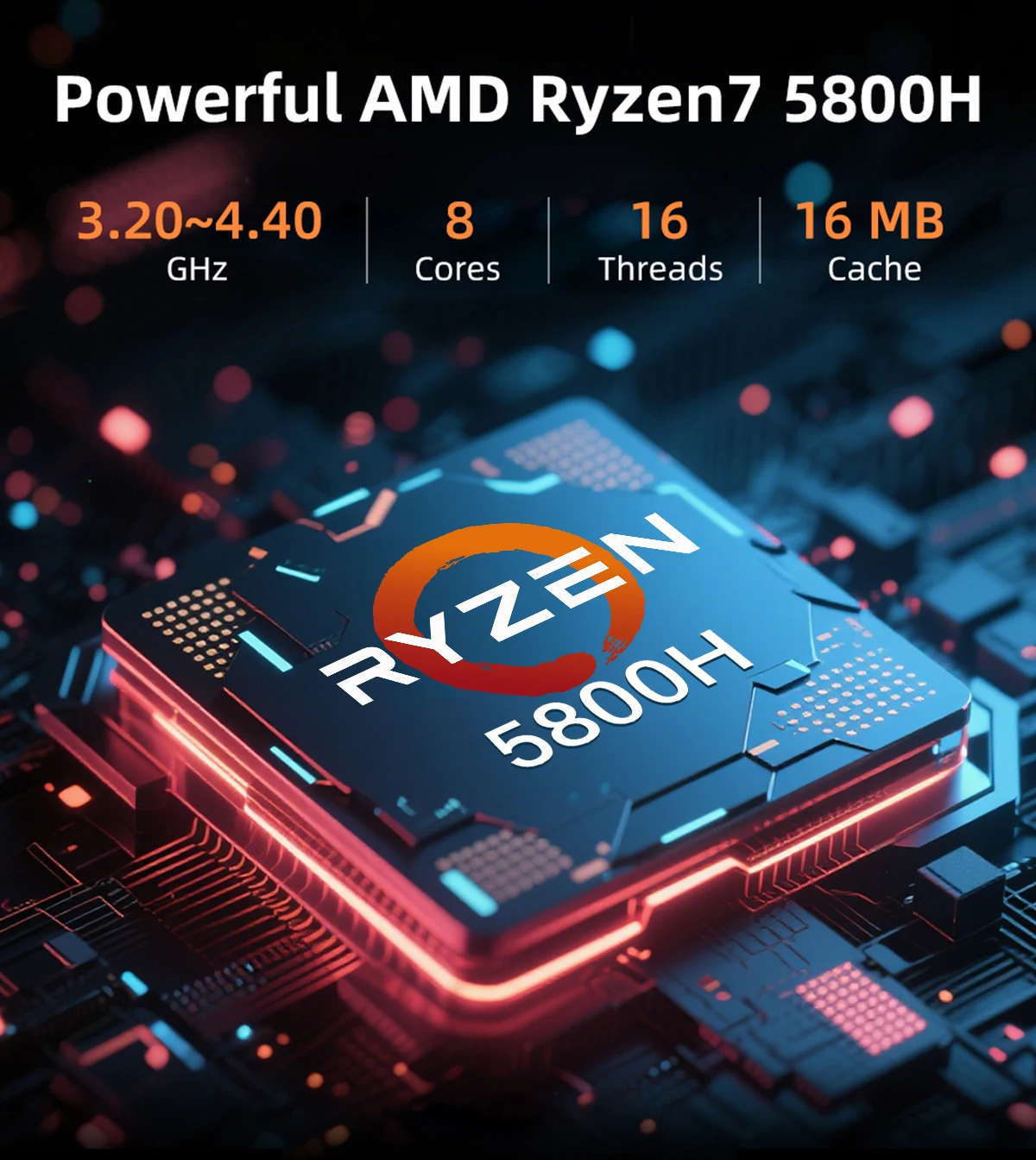 MLLSE G5 Pro كمبيوتر صغير AMD R7-5800H 16 جيجابايت رام 512 جيجابايت SSD WiFi6 Win11 Pro سطح مكتب مدمج للعمل والألعاب