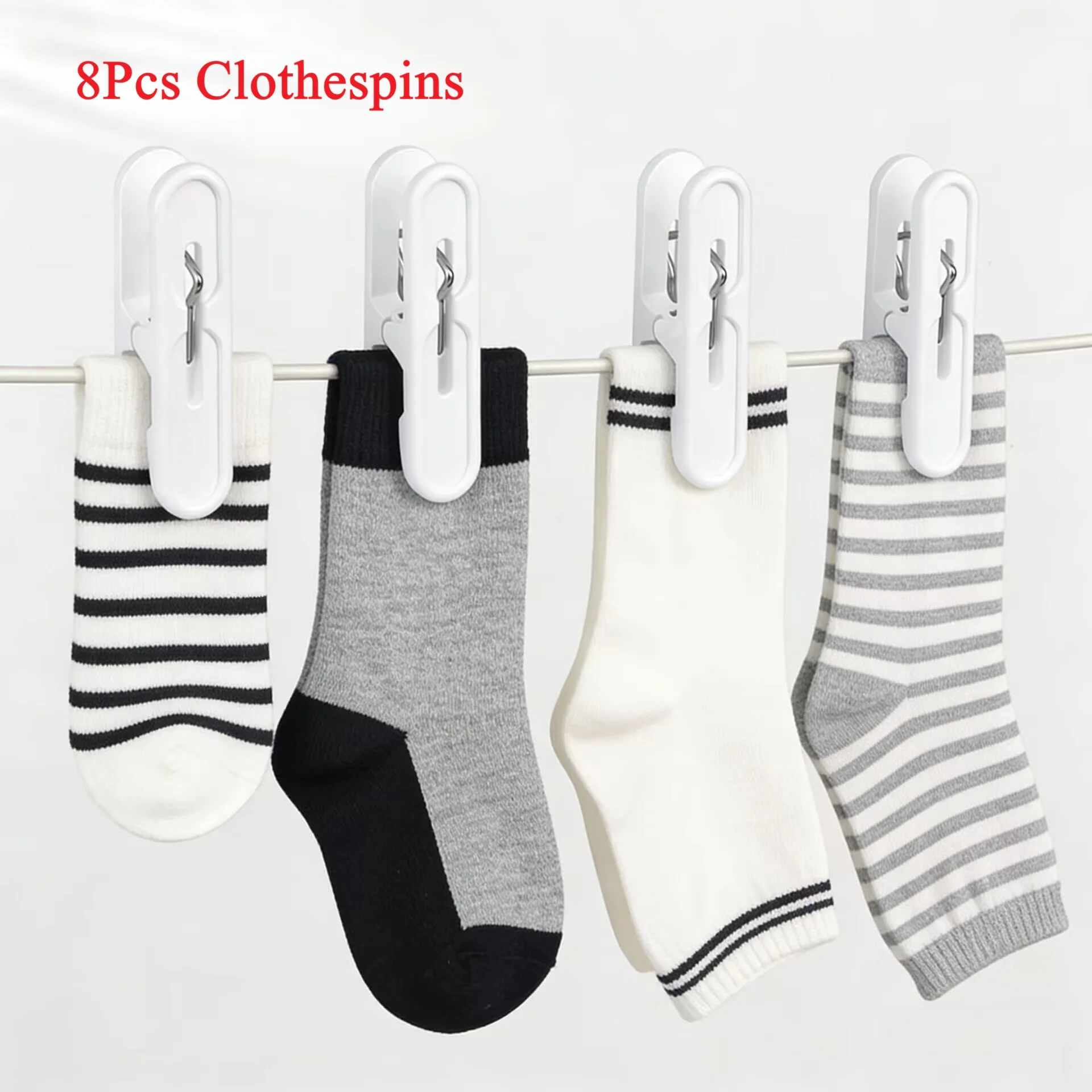 8Pcs Clothespins Laundry Pegs with Soft Non-Marking Silicone