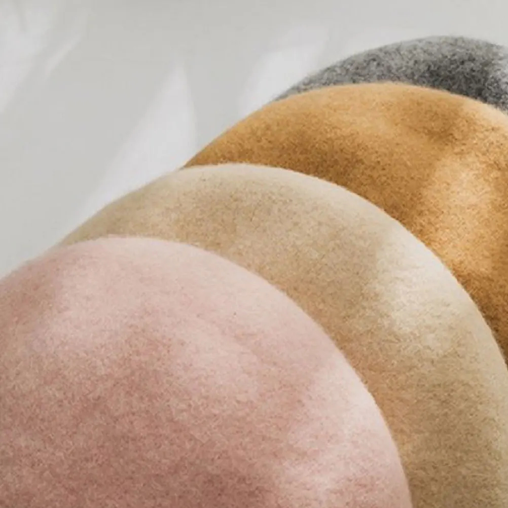 Children Warm Beret Hat For Girls Winter Autumn Spring Lightweight Washable French Style Camel