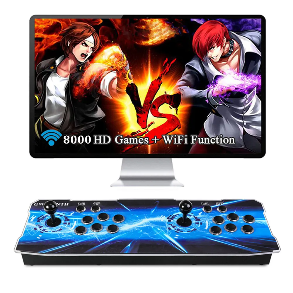 GWALSNTH 3D Pandora Box TT Arcade Game Console, 8000 HDMI Video Games with WiFi Function, Search/Save/Hide/ Pause Games 1-4