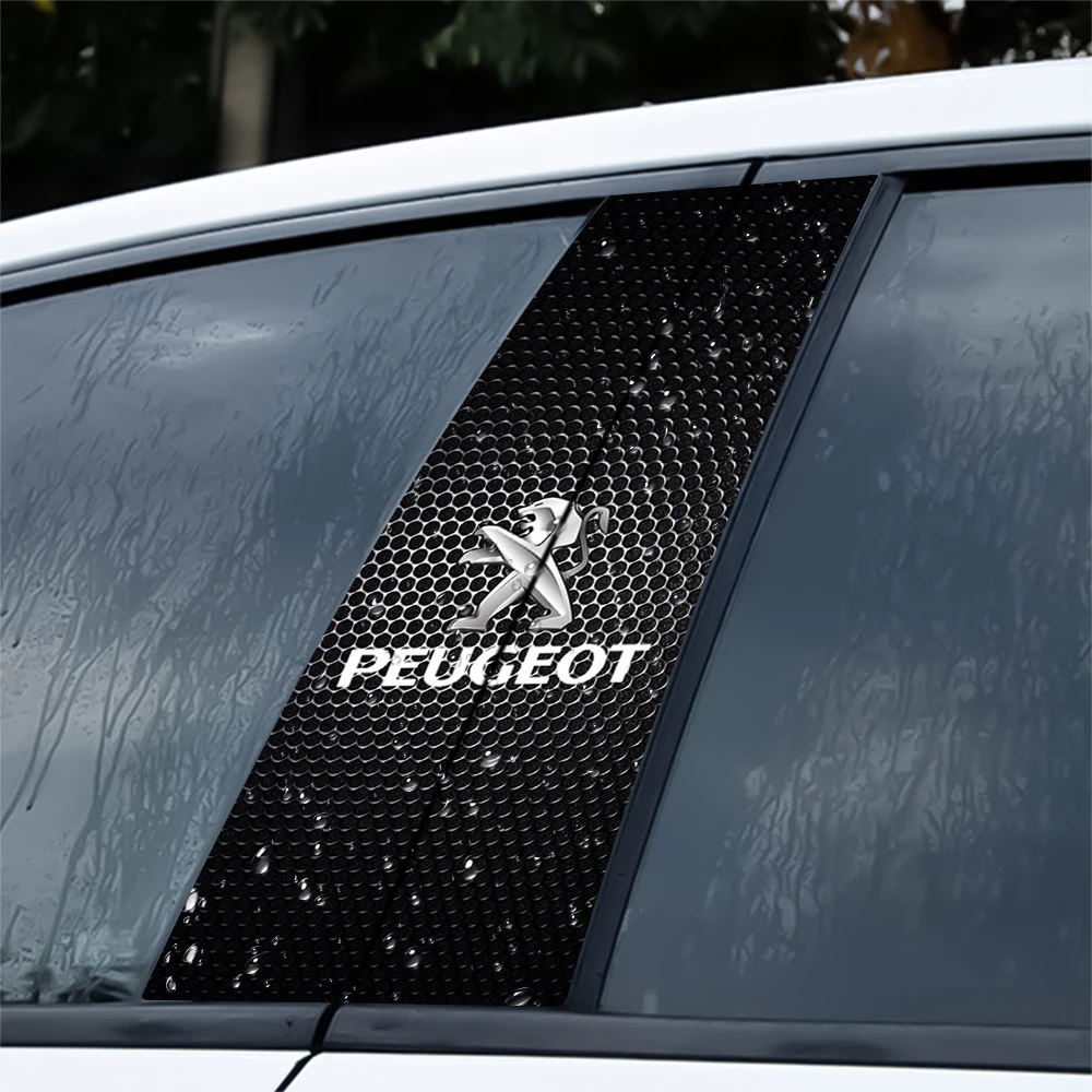 2Pcs Car styling B-Pillar Center Column Sticker Emblem Ddecoration Decal For Peugeot 206 207 208 307 308 508 107 3008 2008 valve