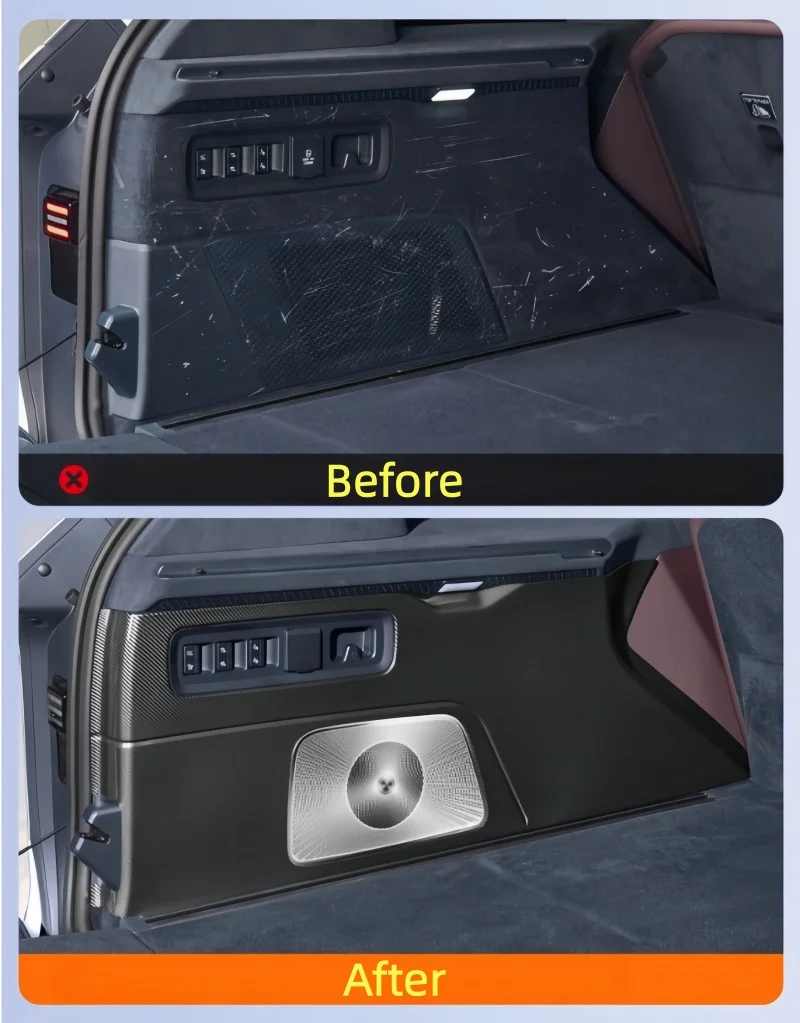 Car Trunk Both Side Protective Panel Fit for ZEEKR 9X‌ 2026 Modified Carbon Fiber Pattern Decorative Protective Panel Car Parts