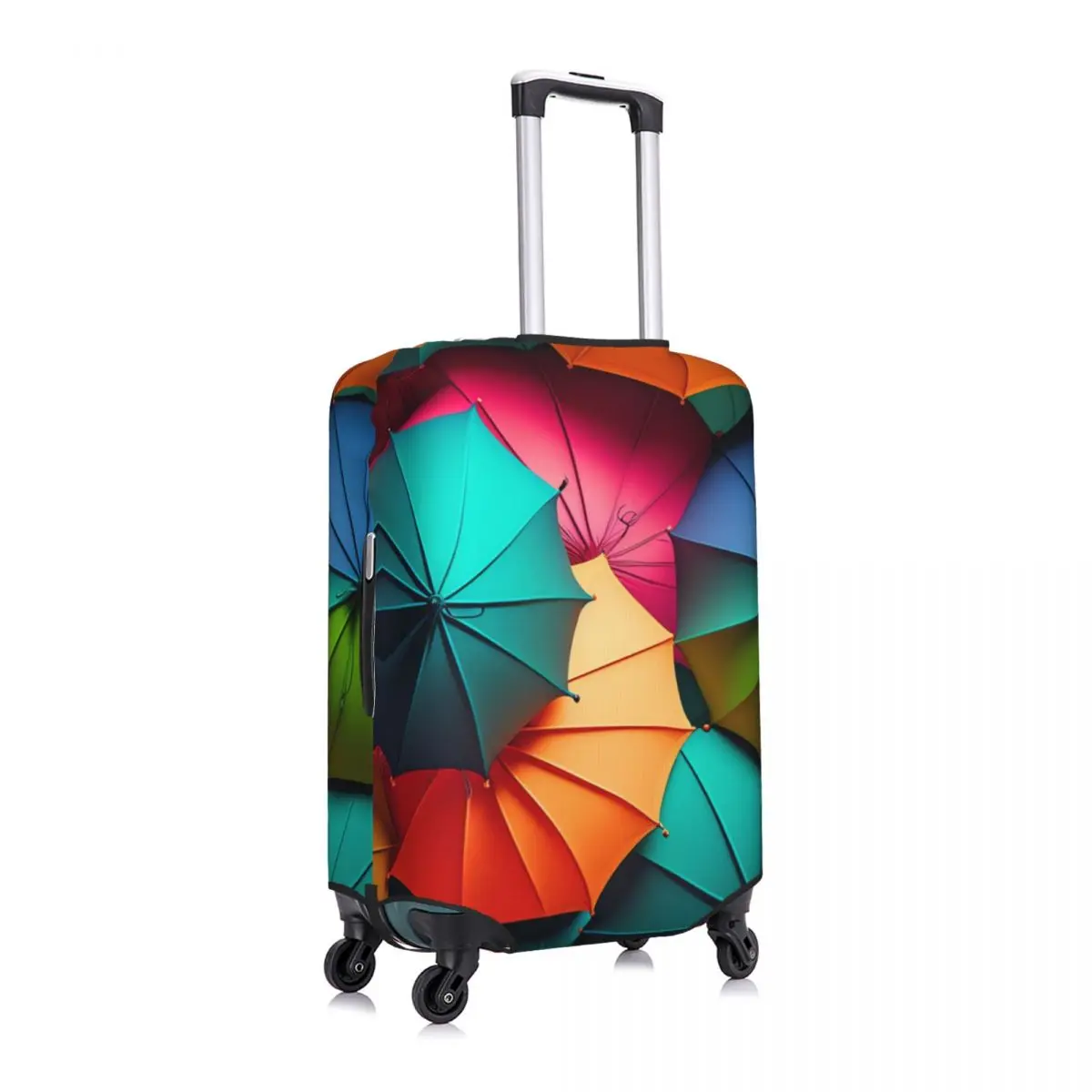 Colourful Umbrella Pattern Suitcase Cover 3d Design Business Protector Vacation Useful Luggage Supplies