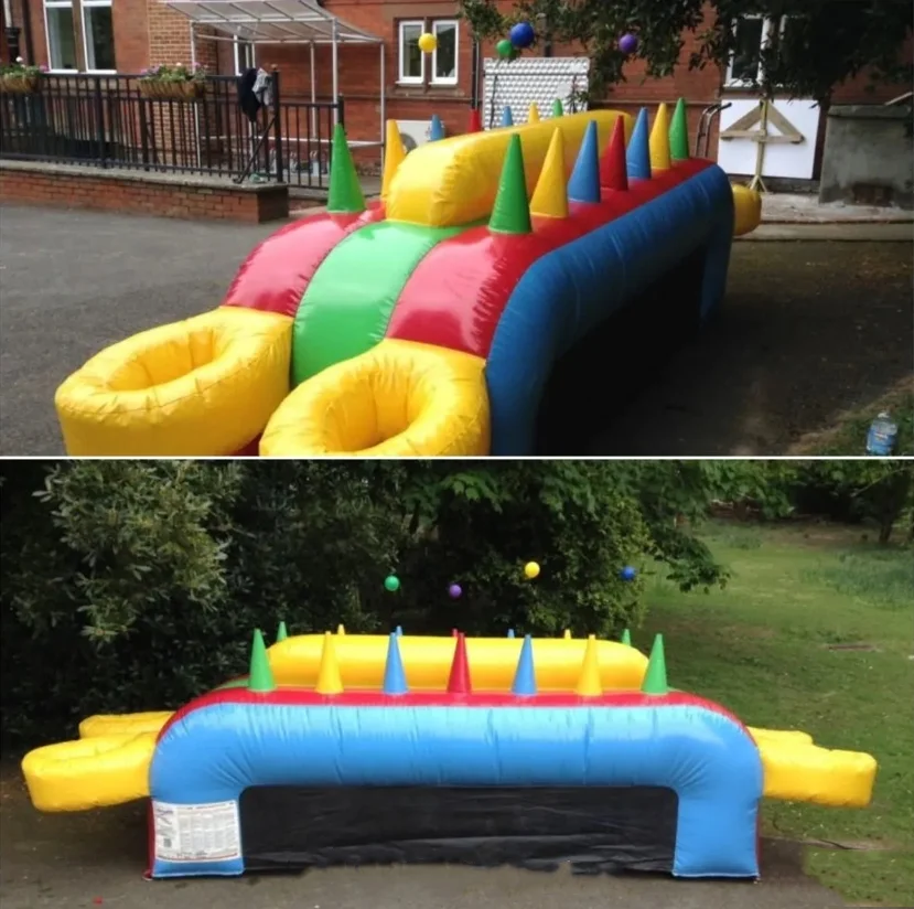 Outdoor Inflatable Carnival Games Zone with Target Shooting and Ring Throw Stations