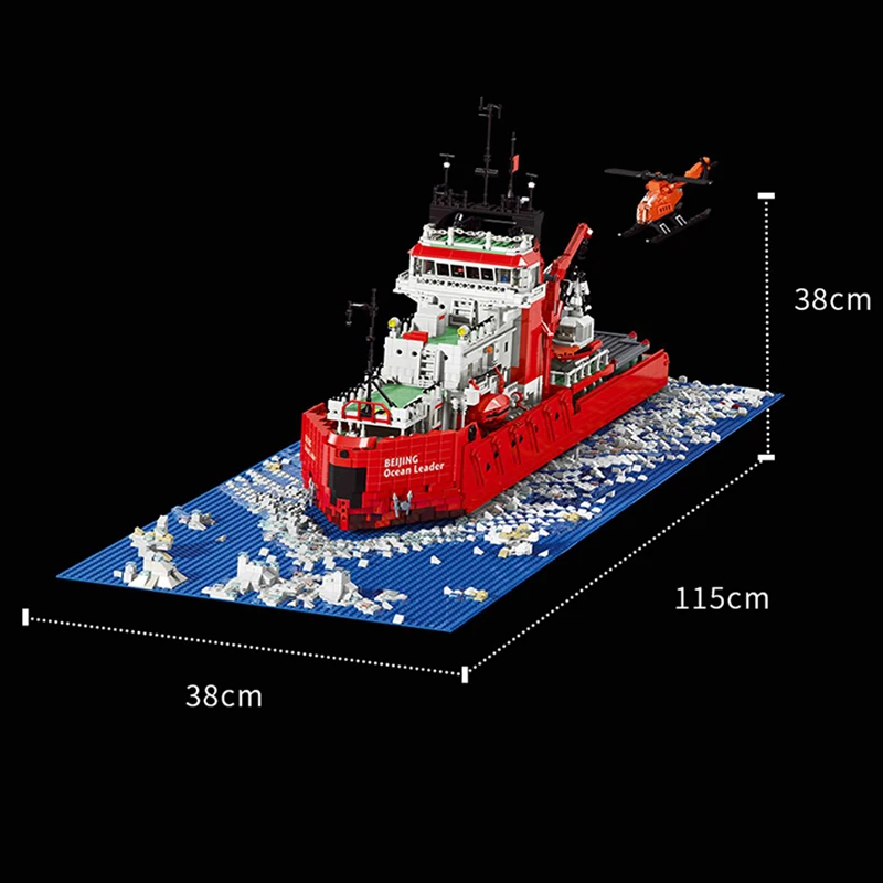 New Beijing Ocean Leader Icebreak 6000PCS Building Block Bricks Antarctic Research Ship Model Toys for Kids Christmas Gifts