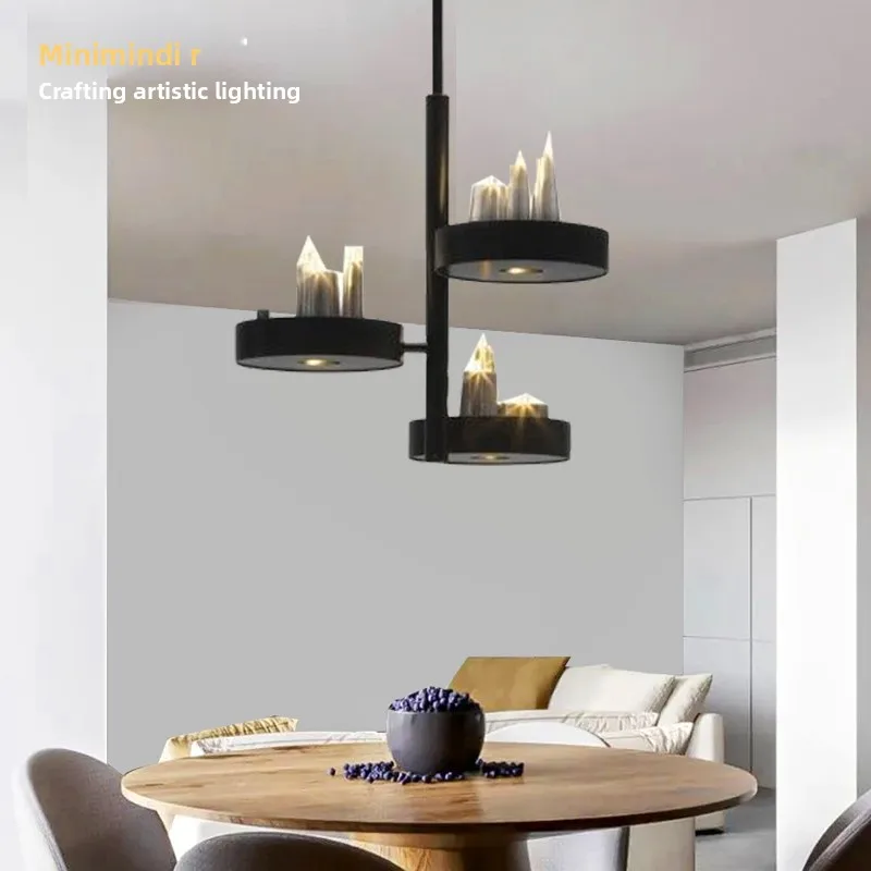 Designer creative design accent bar chandelier Nordic postmodern candle long restaurant chandelier custom lamp