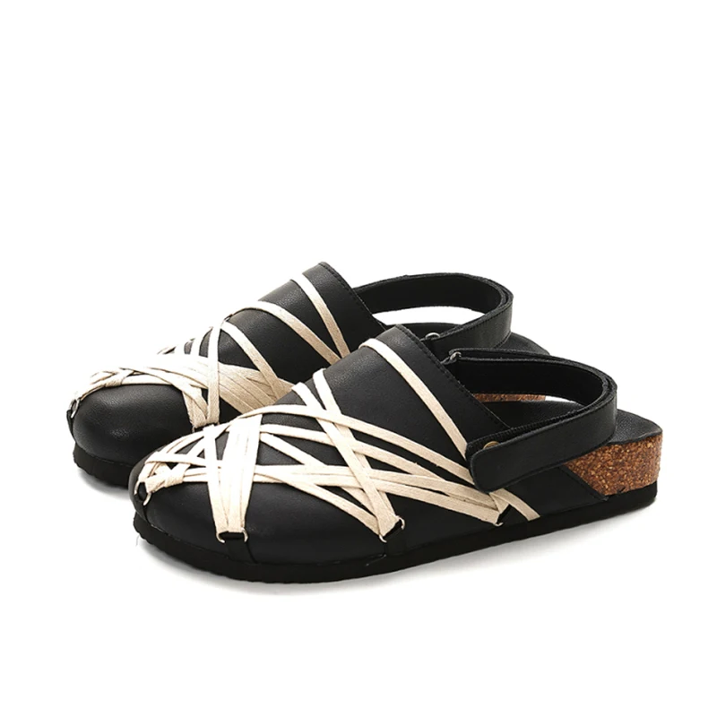 

Strap mummy Birken shoes sandals for men without heels Mueller shoes outdoor street slippers dark style