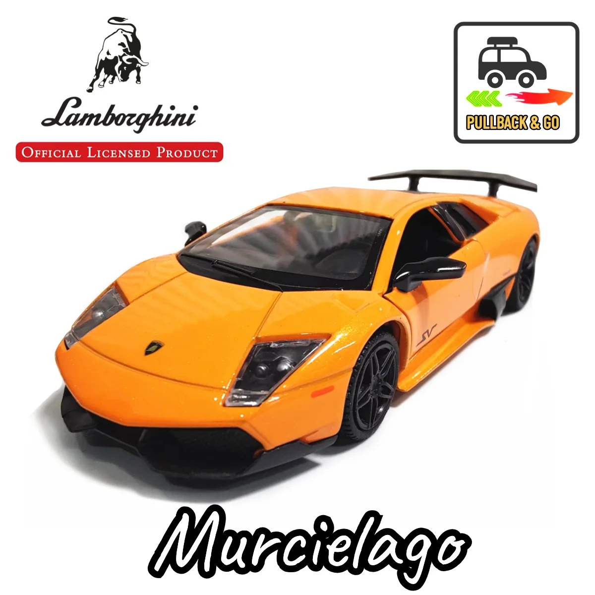 1/36 Lamborghini Murcielago Pullback Toy Car Model Official Licensed Alloy Diecast Vehicle Scale Replica Xmas Gift Kid Boy Toy