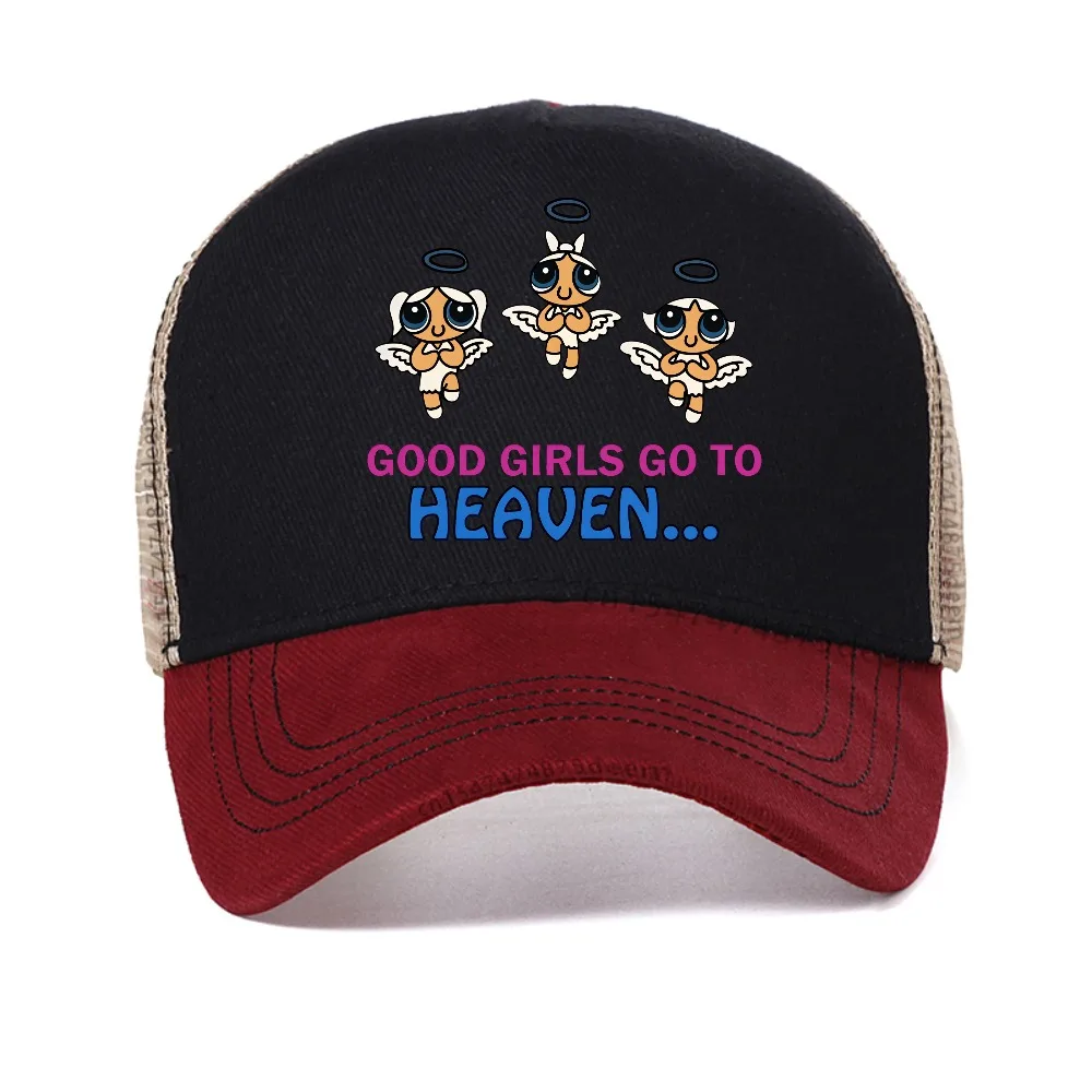 

Good Girls Go To Heaven cap Funny Women Festival Breathable baseball caps summer outdoor adjustable mesh trucker hats