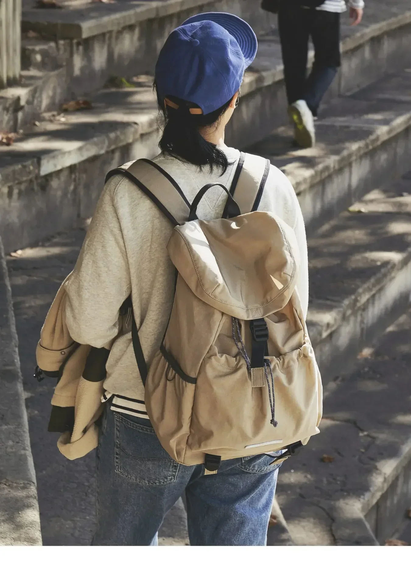 Sac à dos en nylon unisexe coréen, sacs à dos de voyage de sport en plein air, sacs à dos d'école pour adolescents, proximité à rabat décontracté, Wstring, mode