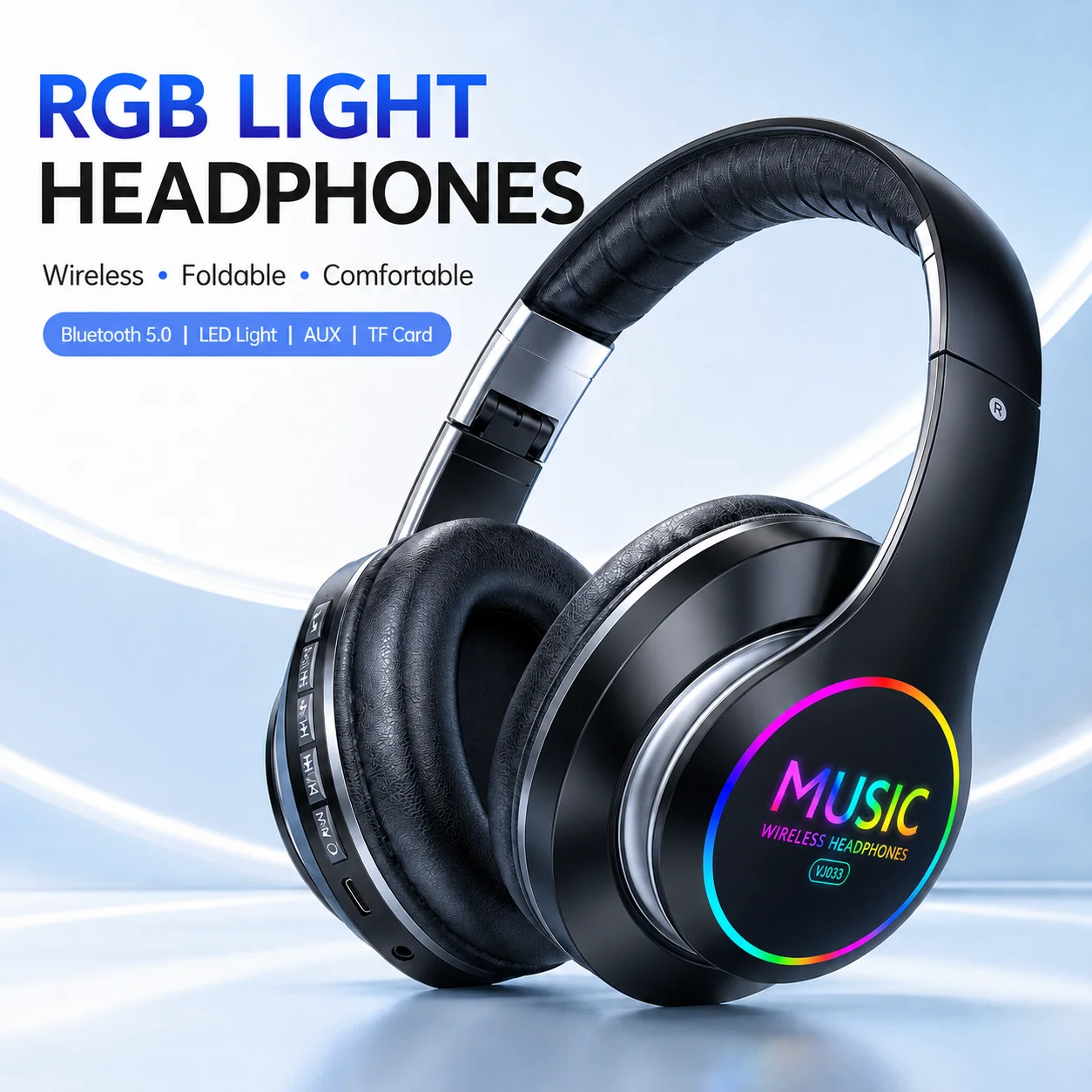 RGB 헤드폰 블루투스 5.0 무선 오버이어 스테레오  - Anc Wireless Over Ear Headphones 리뷰 및 가격