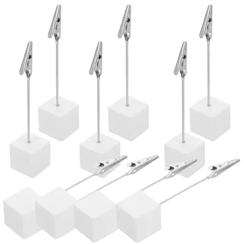 10pcs 큐브 기본 메모 그림 사진 홀더 홈 오피스 용 종이 노트 클립 (실버) 메모 홀더 사진 클립