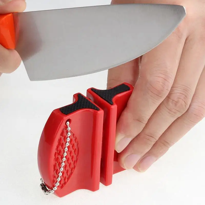 1pcs Mini Knife Sharpener Rough And Delicate Double Sided Sharpener Portable Ceramic Sharpener Pocket Outdoor Camping And Hiking