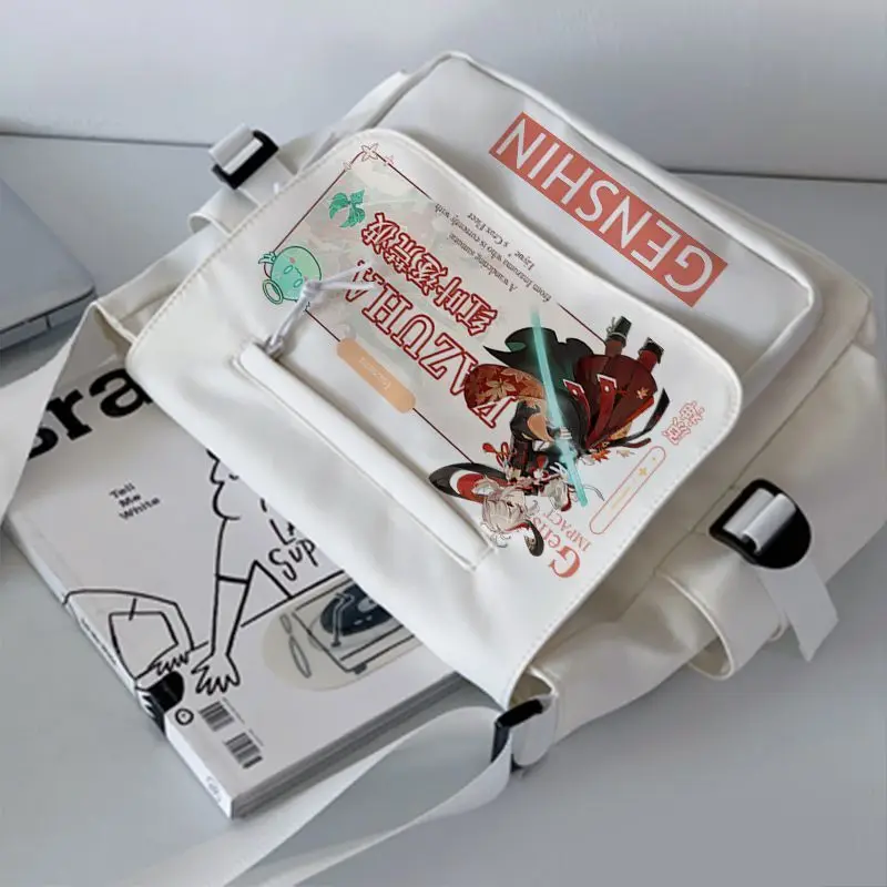 Genshin Impact Merchandise Single Shoulder Raiden Shogun Keqing Male Female Elementary School Student Large Capacity Canvas