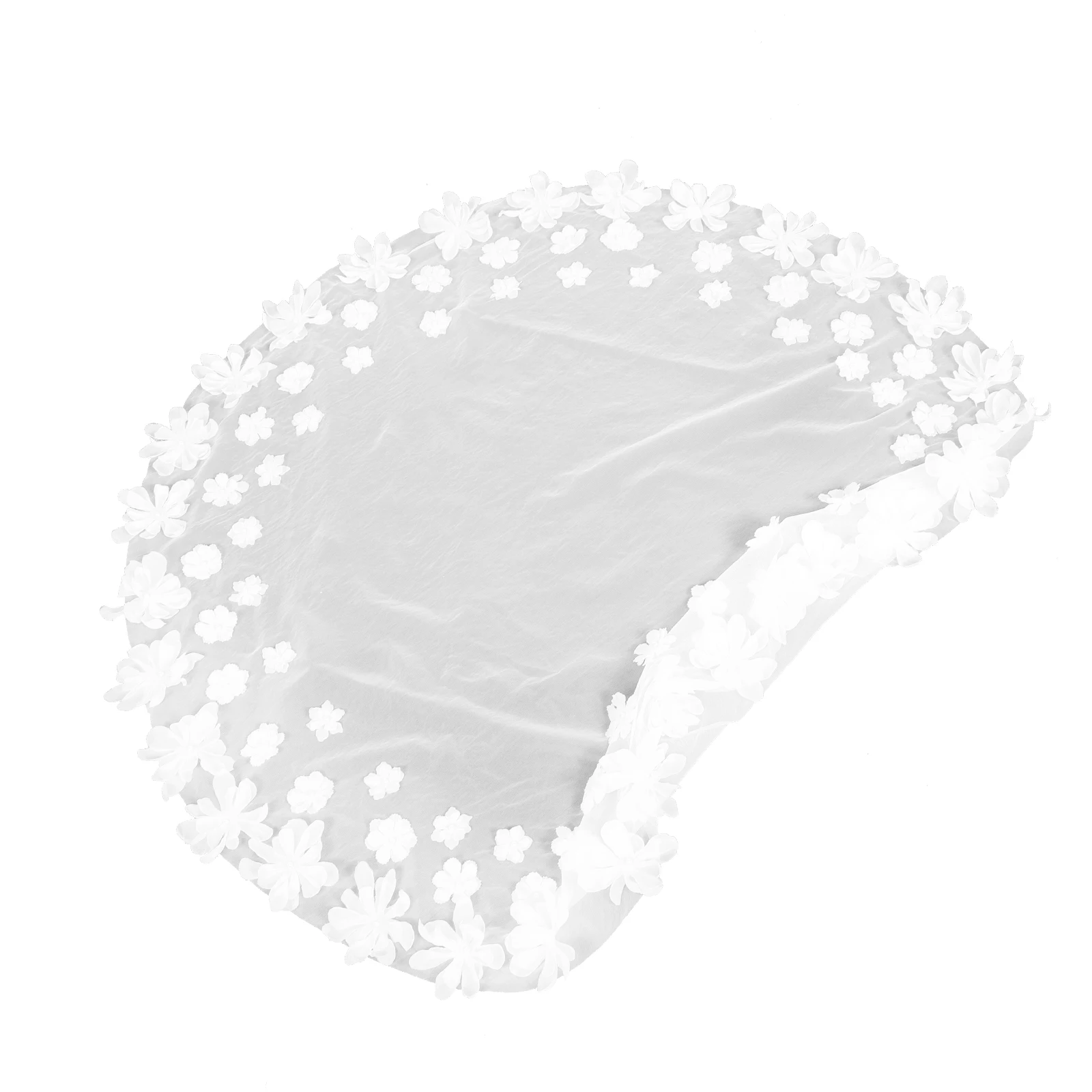 

Свадебный головной убор с цветочным принтом, белая сетчатая вуаль длиной до плеч, свадебный шиньон для невесты, фата с цветочной сеткой, элегантная