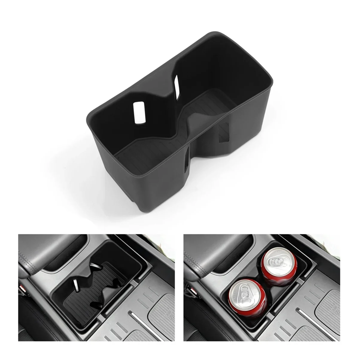 Super Sale Car Water Cup Holder Central Control Drinks Holder Silicone Storage Tray for Hyundai Santa Fe 2024 Interior Accessori