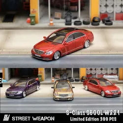 TIME MICRO&STREET WARRIOR 1:64 MINI CAR S600L W221 Sedan simulation alloy car model collection ornaments/Alloy car model limited