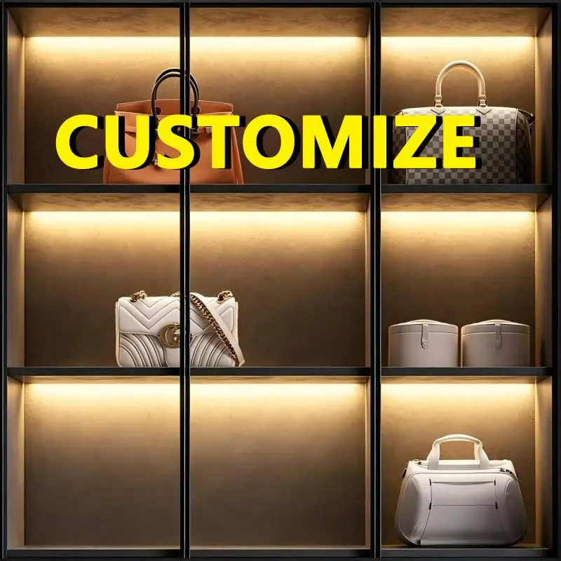 Any Size Custom Brick Collection Display Cabinet Tempered Glass LED Light Large Capacity Aluminum Frame Modern Home Showcase