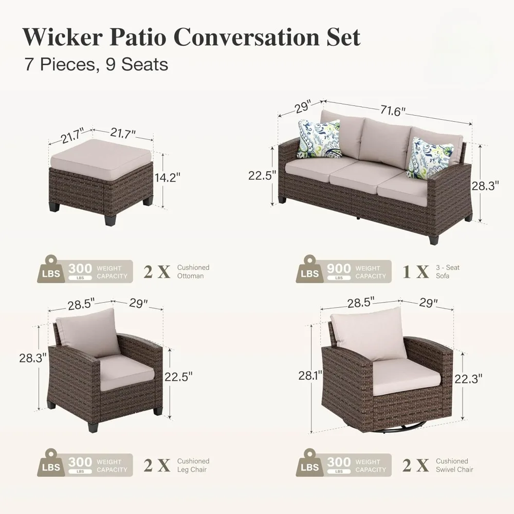 Patio Furniture Set with 56