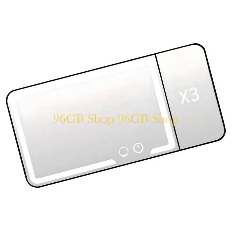 

96GB Car Cosmetic Mirror Threefold Enlarging Side Mirror 40 LED Touch Control Strap Installation Aluminum Frame