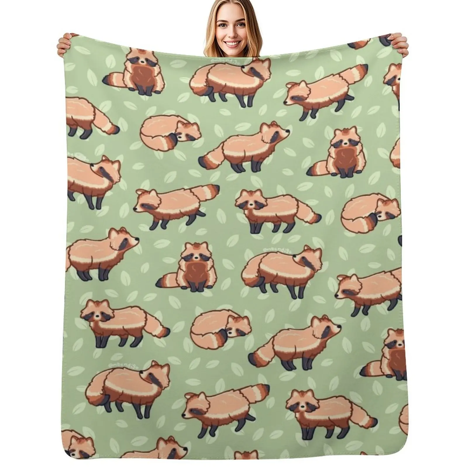 

Tanuki Throw Blanket funny gift Extra Large Throw Blankets