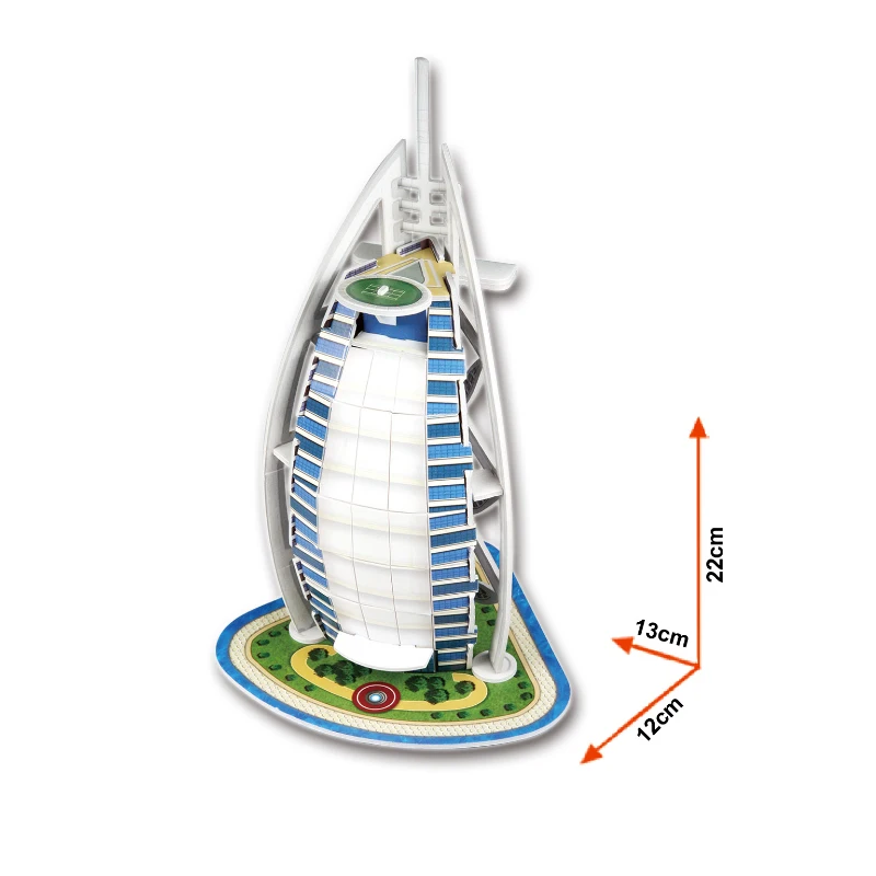 3d Puzzles Burj Al Arabischen Papier Modell Diy Kreative Geschenk Kinder Pädagogisches Spielzeug Heißer Mini Welt Architektur T13
