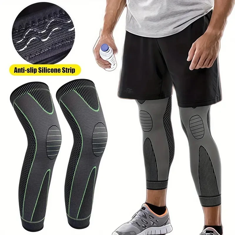 1PC Full Leg Compression Tights, Stretchy Polyester Compression Leggings, Full Length Pull-On Leg Sleeves for Sports, Fitness