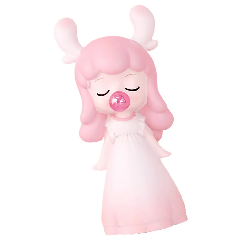 

1pc Blowing Bubble Blowing Decor Resin Resin Craft Girl Ornament Decor Desktop Desktop Adornment Adornment